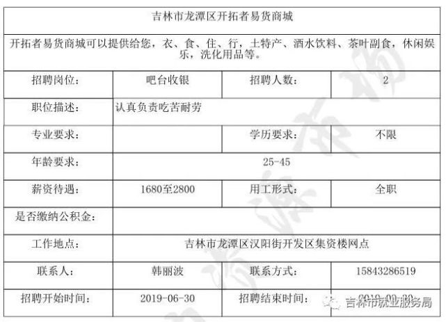 吉林市人事局最新招聘信息汇总